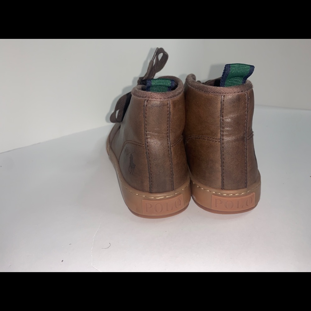 Polo Ralph Lauren boys brown leather boots sz.5 - Picture 11 of 13